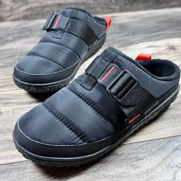 NIB Chaco Ramble Puff Comfort Clog Black Riptop Lugsole Slip On Shoes 7M